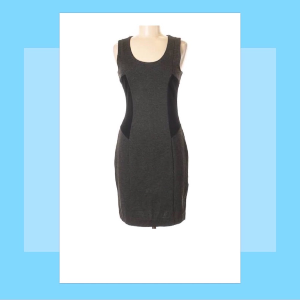 Tegan Casual Dress - Black Gray Color Block.